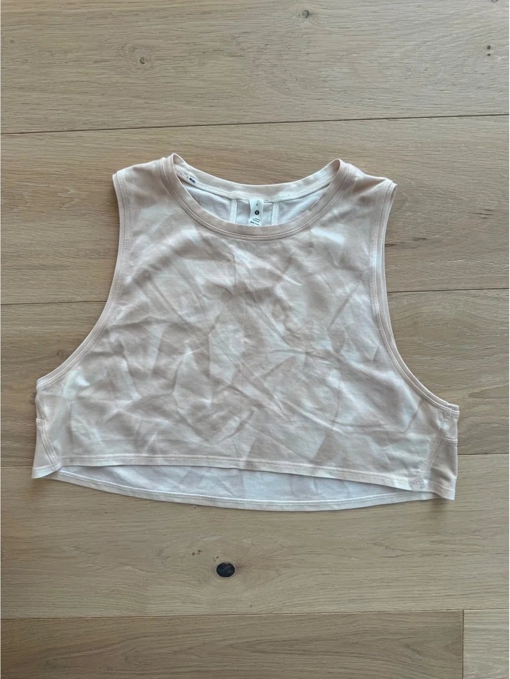 Lululemon LA Super-Crop Muscle Tank Wave Wash Cafe Au Lait Size 8